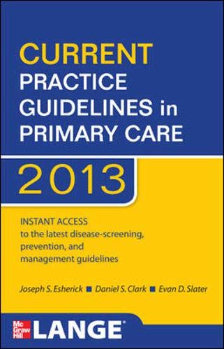 Imagen de archivo de Current Practice Guidelines in Primary Care 2013 a la venta por Better World Books