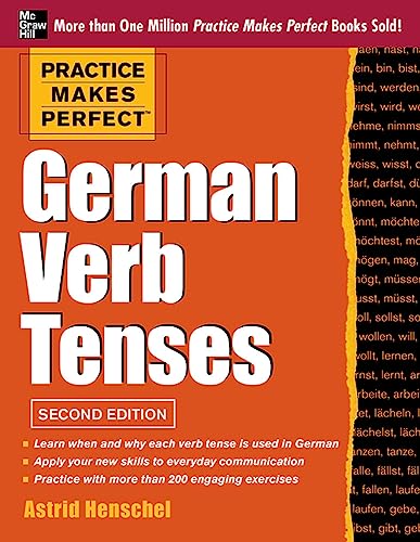 Stock image for Practice Makes Perfect German Verb Tenses, 2nd Edition: With 200 Exercises + Free Flashcard App for sale by Goodwill