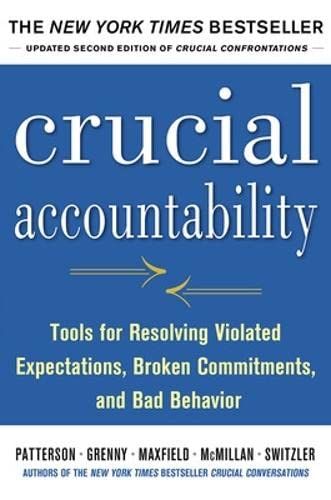 Beispielbild fr Crucial Accountability: Tools for Resolving Violated Expectations, Broken Commitments, and Bad Behavior, Second Edition (BUSINESS BOOKS) zum Verkauf von AwesomeBooks