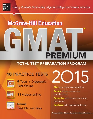 Beispielbild fr McGraw-Hill Education GMAT Premium, 2015 Edition, w. CD-ROM zum Verkauf von Buchpark