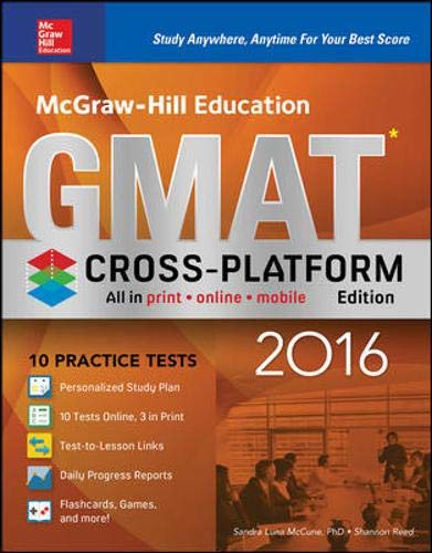 Beispielbild fr McGraw-Hill Education GMAT 2016, Cross-Platform zum Verkauf von Books Puddle