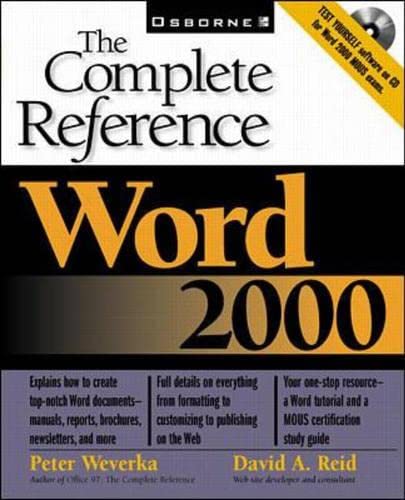 Beispielbild fr Word 2000: The Complete Reference zum Verkauf von AwesomeBooks