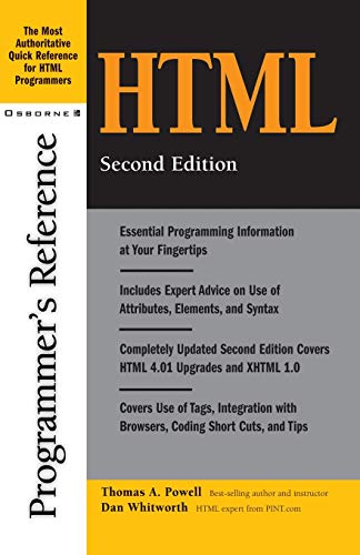 Stock image for HTML Programmer's Reference for sale by Better World Books