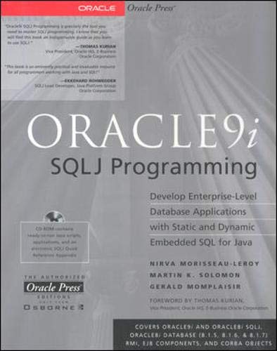 Beispielbild fr Oracle9i SQLJ Programming zum Verkauf von HPB-Red