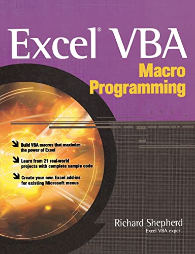 Beispielbild fr Excel VBA Macro Programming (PROGRAMMING & WEB DEV - OMG) zum Verkauf von WorldofBooks