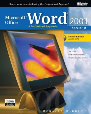 Stock image for Microsoft Office Word 2003: A Professional Approach, Specialist Student Edition w/ CD-ROM for sale by Mr. Bookman