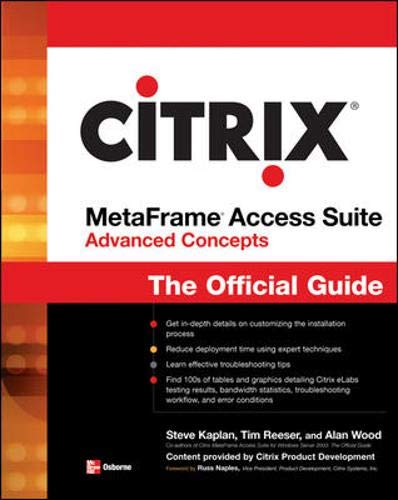 Beispielbild fr Citrix MetaFrame@ Access Suite: The Official Guide zum Verkauf von WorldofBooks