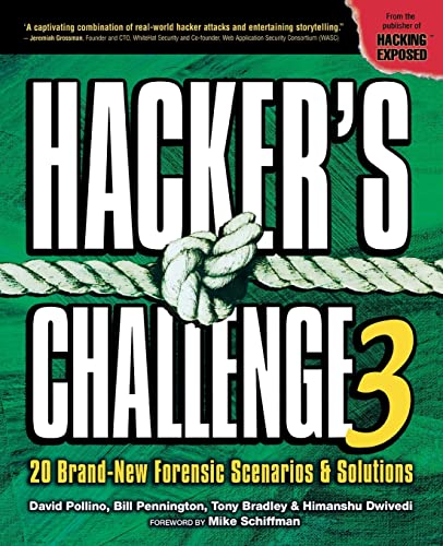 Imagen de archivo de Hacker's Challenge 3 : 20 Brand New Forensic Scenarios & Solutions a la venta por Better World Books