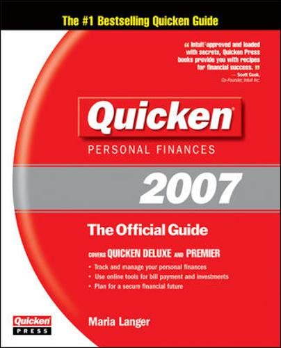 Beispielbild fr Quicken 2007: The Official Guide zum Verkauf von SecondSale