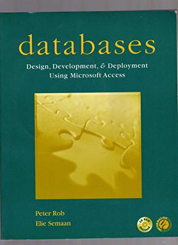 9780072281606: Microsoft Access: Database Design and Applications Development