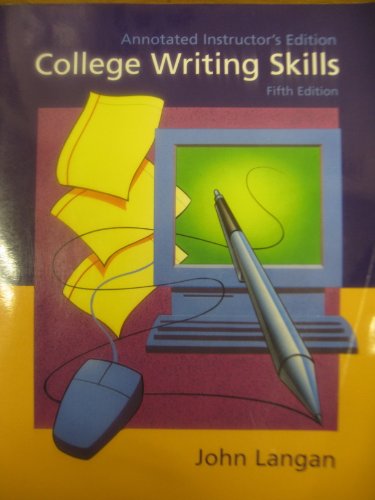 9780072283280: College Writing Skills: Annotated Instructor's Edition