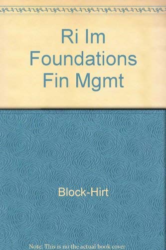 9780072283396: Ri Im Foundations Fin Mgmt