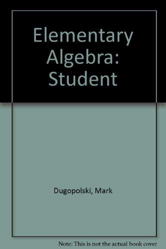 Imagen de archivo de Student Solutions Manual to Accompany Elementary Algebra, 3rd a la venta por a2zbooks