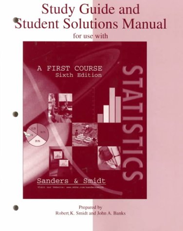 Imagen de archivo de Study Guide and Student Solutions Manual for Use with Statistics : A First Course a la venta por Better World Books