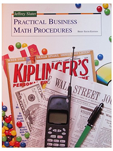 Beispielbild fr Practical Business Math Procedures, brief 6th ed., pb 2000 zum Verkauf von HPB-Red