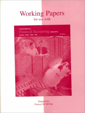 Imagen de archivo de Working Papers for Use with Fundamental Financial Accounting Concepts a la venta por ThriftBooks-Atlanta