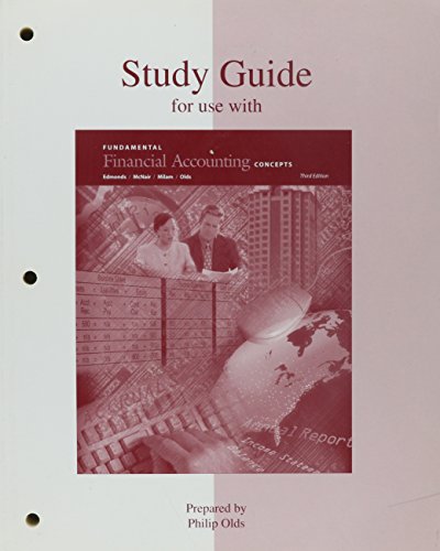 Beispielbild fr Study Guide for use with Fundamental Financial Accounting Concepts zum Verkauf von HPB-Red
