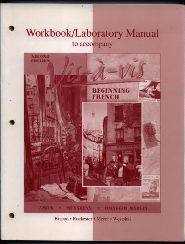 Imagen de archivo de Workbook/Lab Manual to accompany Vis-a-vis: Beginning French a la venta por SecondSale