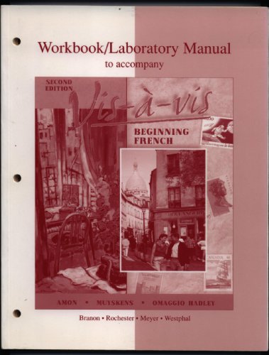 Stock image for Workbook/Lab Manual to accompany Vis-a-vis: Beginning French for sale by Irish Booksellers