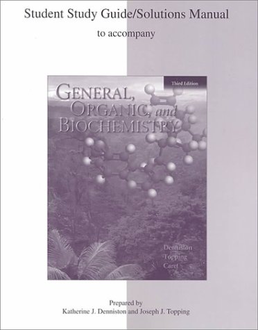 Beispielbild fr General, Organic and Biochemistry : Solutions Manual zum Verkauf von Better World Books