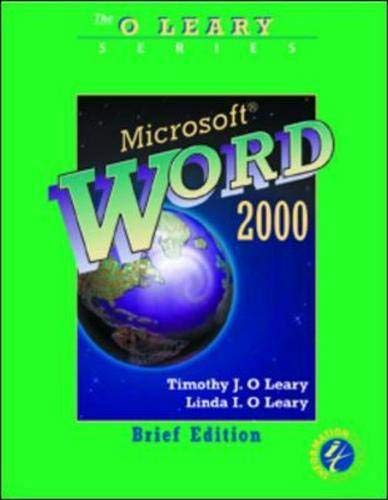 9780072337389: O'Leary Series: Microsoft Word 2000 Brief Edition