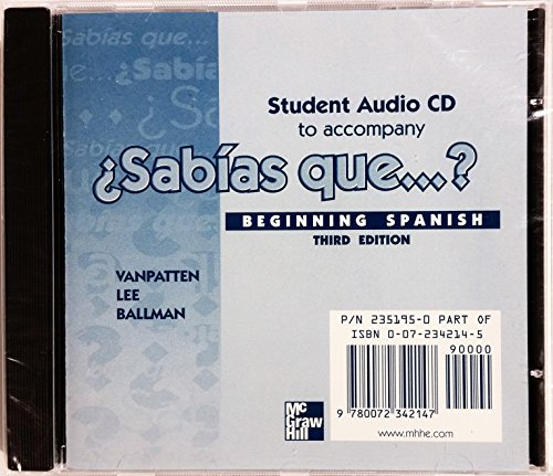Stock image for Student Audio CD Program to Accompany Sabias Que: Beginning Spanish, 3rd Edition, Lesson 9 for sale by a2zbooks