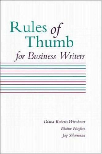 Beispielbild fr Rules of Thumb for Business Writers zum Verkauf von Better World Books