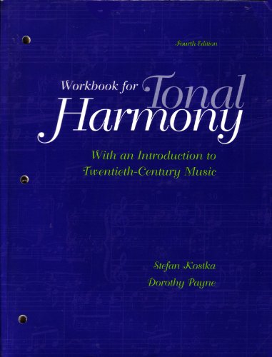 Beispielbild fr Workbook for Tonal Harmony zum Verkauf von Wonder Book
