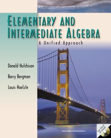 Imagen de archivo de Elementary and Intermediate Algebra: A Unified Approach with Windows CD-Rom a la venta por HPB-Red