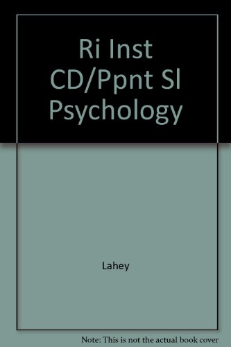 Beispielbild fr Ri Inst CD/Ppnt Sl Psychology zum Verkauf von AwesomeBooks