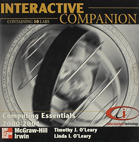 Interactive Companion CD-ROM for use with Computing Essentials 2000-2001 (9780072361698) by O'Leary, Timothy J.; O'Leary, Linda I.; O'Leary, Timothy