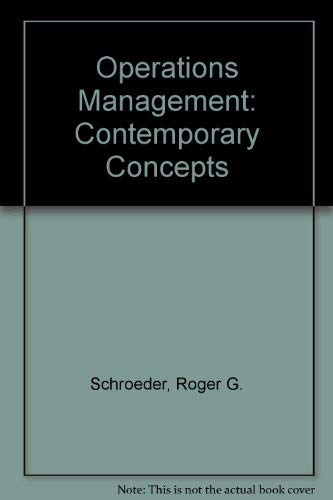 Stock image for Operations Management: Contemporary Concepts for sale by SecondSale