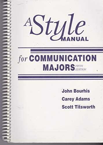 Imagen de archivo de A Style Manual for Communication Majors a la venta por Books  Revisited