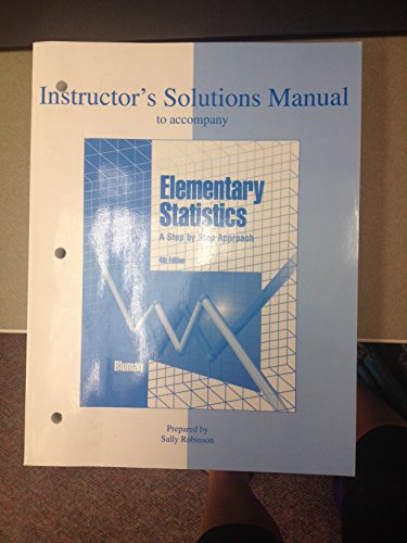 Instructor's solutions manual to accompany Elementary statistics, a step by step approach: Fourth edition (9780072375947) by Robinson, Sally