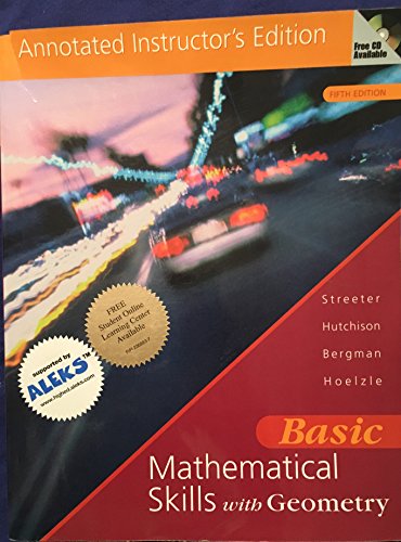 Beispielbild fr Basic Mathematical Skills with Geometry - Annotated Instructor's Edition zum Verkauf von More Than Words