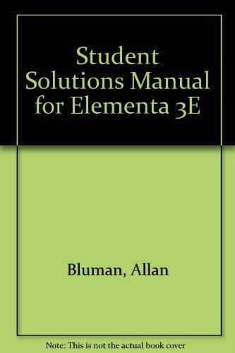 Stock image for Student Solutions Manual for Elementa 3E for sale by SecondSale
