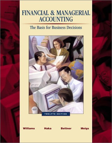 Beispielbild fr Financial and Managerial Accounting : The Basis for Business Decisions zum Verkauf von Better World Books