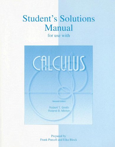 Imagen de archivo de Student's Solutions Manual to accompany Calculus a la venta por Irish Booksellers