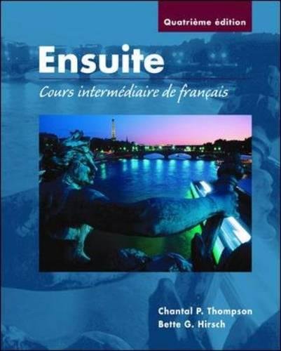 Stock image for Ensuite: Cours Intermediaire de Francais (Student Edition) for sale by ThriftBooks-Phoenix