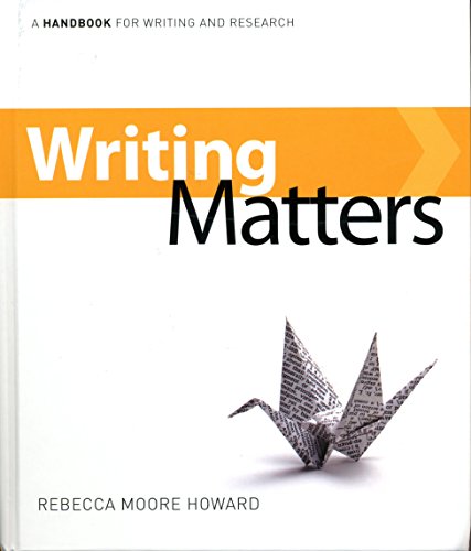 9780072418750: Writing Matters: A Handbook for Writing and Research