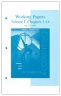 Stock image for Working Papers for Intermediate Accounting, Volume I, Chapters 1-14 for sale by Iridium_Books