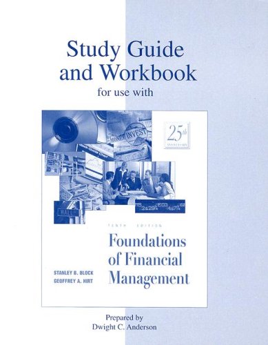 Imagen de archivo de Study Guide/Workbook to accompany Foundations of Financial Management a la venta por BookHolders