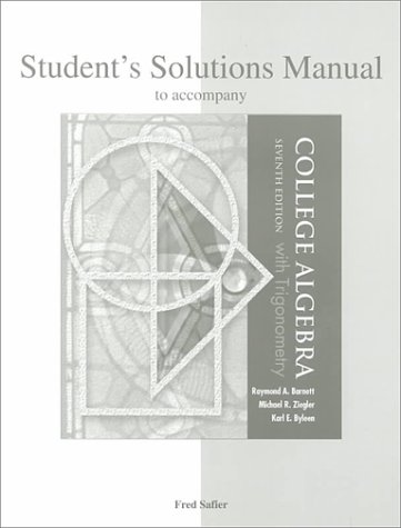 9780072427363: Student's Solutions Manual to accompany College Algebra with Trigonometry