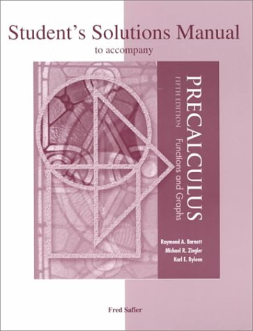 Imagen de archivo de Student's Solutions Manual to Accompany Precalculus: Functions and Graphs a la venta por ThriftBooks-Dallas