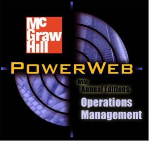 Stock image for Operations Management: Contemporary Concepts and Cases with CD-ROM & PowerWeb for sale by AwesomeBooks