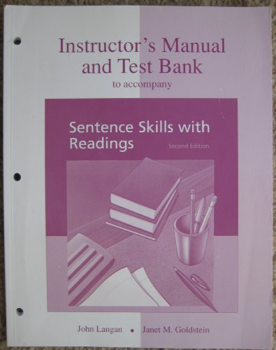 Stock image for Instructor's Manual and Test Bank - Sentence Skills with Readings for sale by ThriftBooks-Dallas