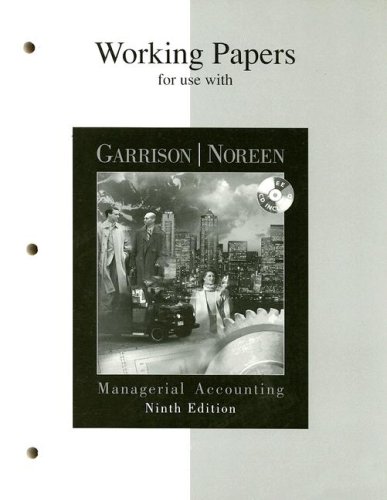 9780072430301: Working Papers for use with Managerial Accounting