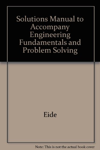 9780072431988: Solutions Manual to Accompany Engineering Fundamentals and Problem Solving