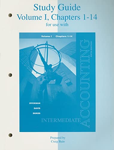 Stock image for Study Guide to Accompany Intermediate Accounting, Volume 1, Chapters 1-14 for sale by Iridium_Books