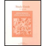 Abnormal Psychology: Current Perspectives, Study Guide (9780072450392) by Alloy, Lauren; Jacobson, Neil; Acocella, Joan